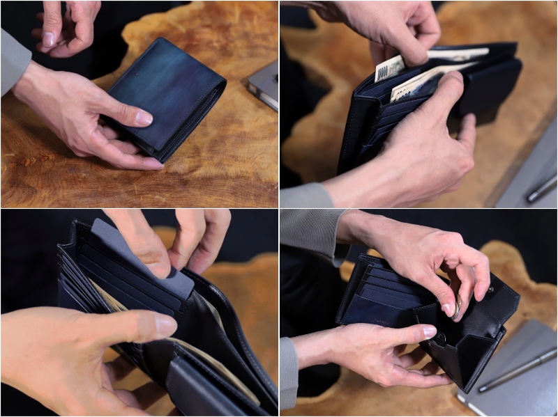 YPM137二つ折り財布の各部
