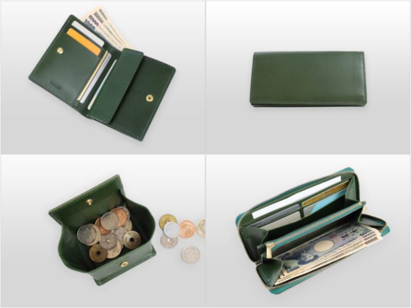 TAANNERR（タァンネリル）・ナチュラルベジタブルタンシリーズの各種グリーンカラーの財布