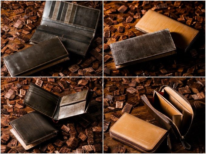 オークバークの各種類の財布の写真