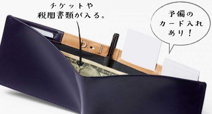 航空チケットや税関書類が入る札入れ