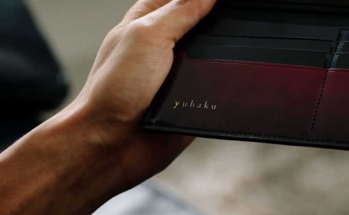 財布内装にあるyuhakuの文字ロゴ