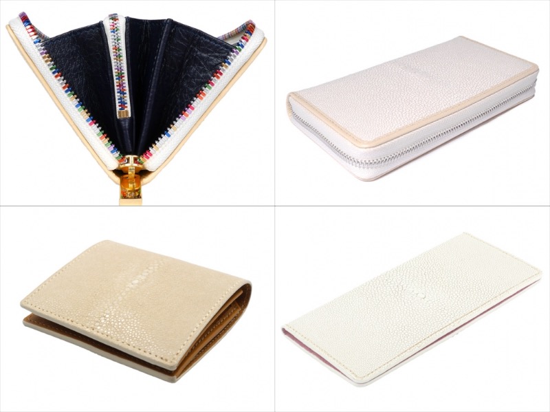 バハリ・ガルーシャ革財布の各種ホワイトカラーと財布