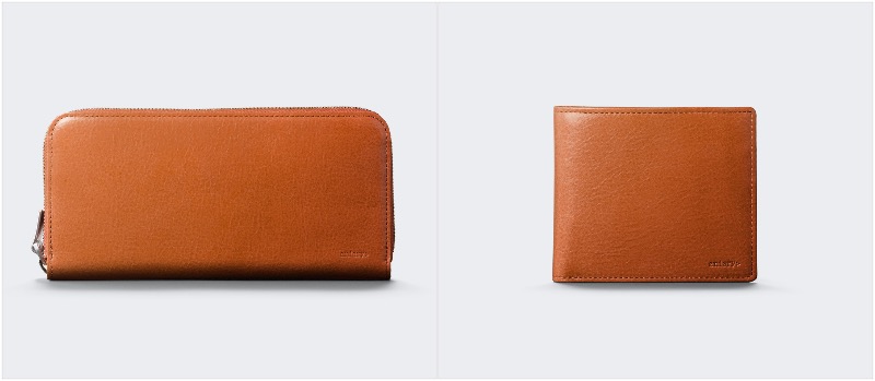 アンティークレザーシリーズのオレンジカラーの各種財布