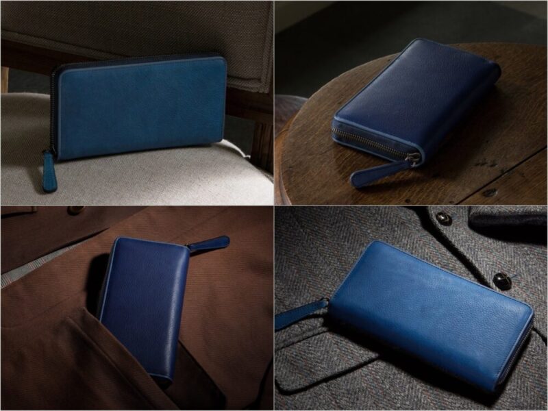 Bluestone(ブルーストーン)・スクモレザー天然本藍染の各種革財布