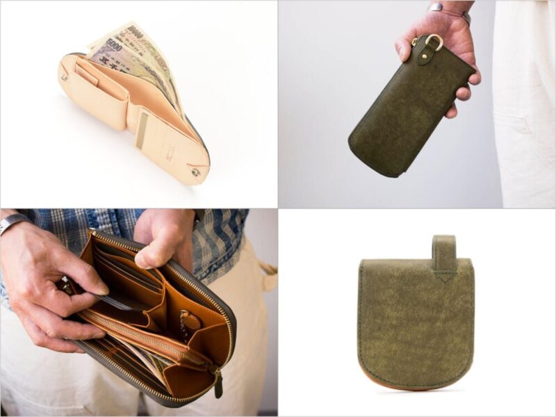 MIC（ミック）・ヒップポケット革財布シリーズの各種緑の財布