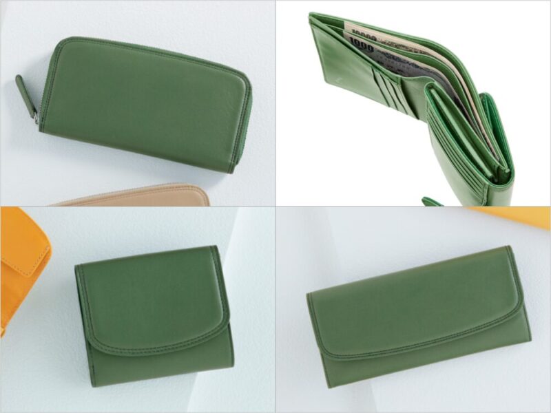 土屋鞄製造所・クーシェシリーズの各種緑の財布