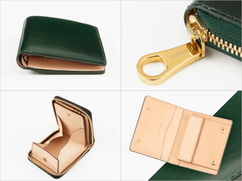 CIMABUE（チマブエ）・アニリン染めコードバンシリーズの各種緑の財布