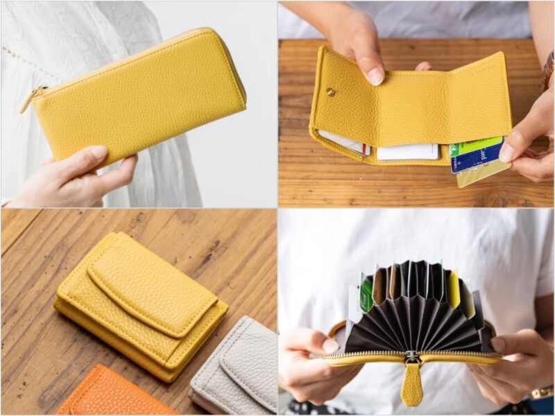 ムラ・イタリアンレザーAdriaスキミング防止機能付きシリーズ（イエロー）の各種財布
