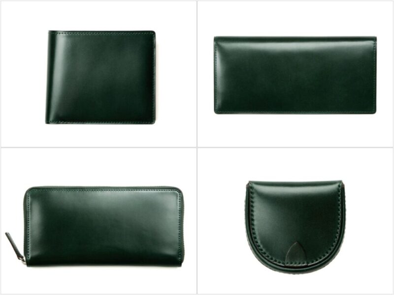 TSUCHIYA KABAN（土屋鞄）・コードバンシリーズのグリーンの各種財布