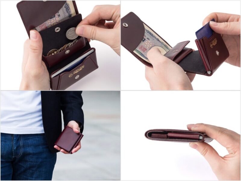 スリムコンパクト二つ折り財布SLIM005（1.5cm）の各部