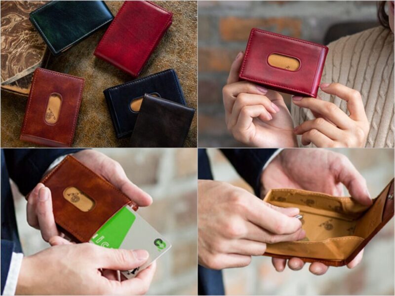 ミュージアムカーフカードケース付きコインケースのパスケースとボックス型小銭入れ