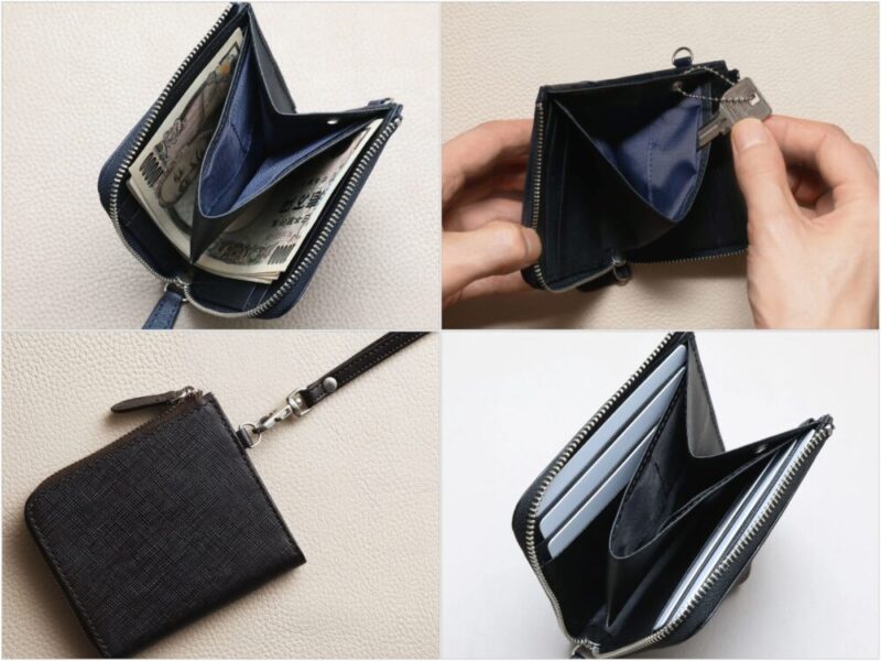 Mini Wallet L saffiano（ミニウォレット・エル・サフィアーノ）の外観と収納ポケット