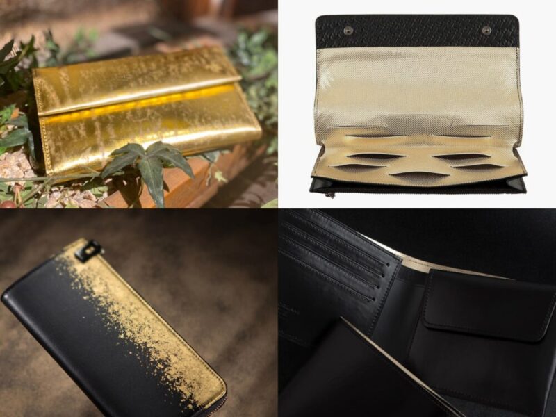 金運効果のあるゴールド（金色）の各種形の革財布