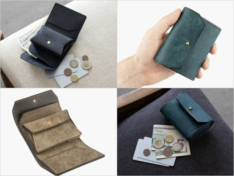 左利き用の財布プエブロorリスシオ三つ折り財布”tatami”の各部