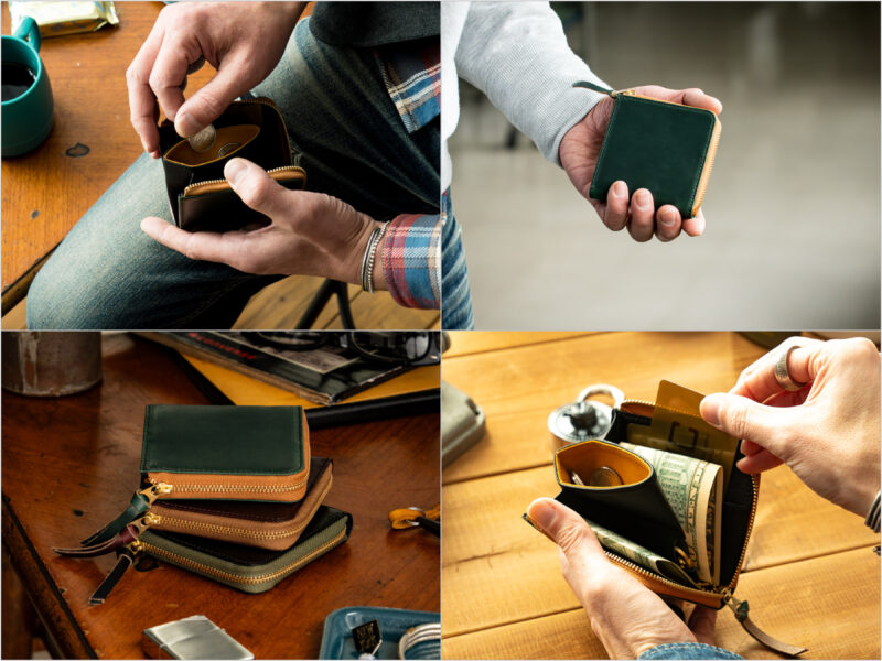 ミニL字ファスナー財布（MIC）の各部と各カラー