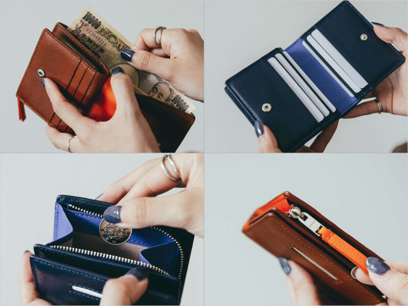 2つ折りコンパクトウォレットの各部