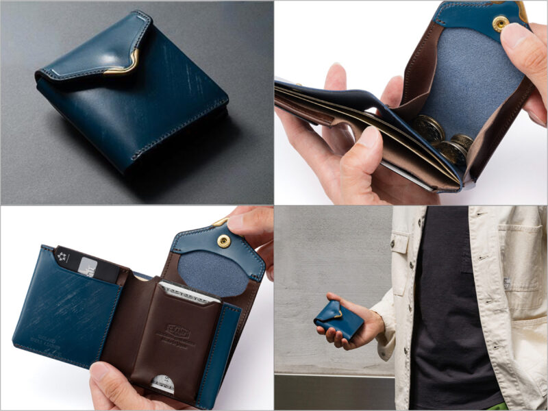 Clamp別注ブライドルレザーギャルソンスリムウォレットの各部