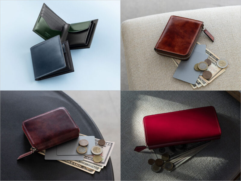 アニリン染めコードバン・ミュージアムコードバンの各種革財布（クレバレスコ）