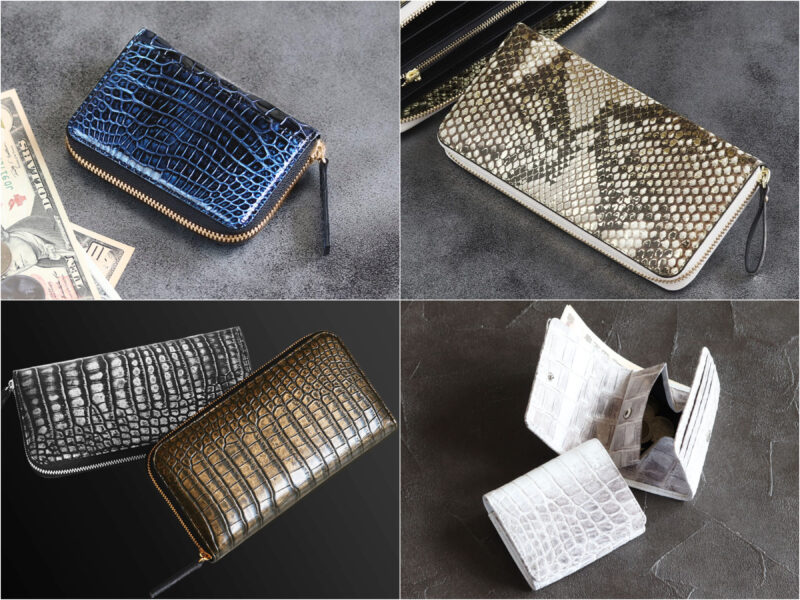 東京クロコダイルのエキゾチックレザー革財布各種
