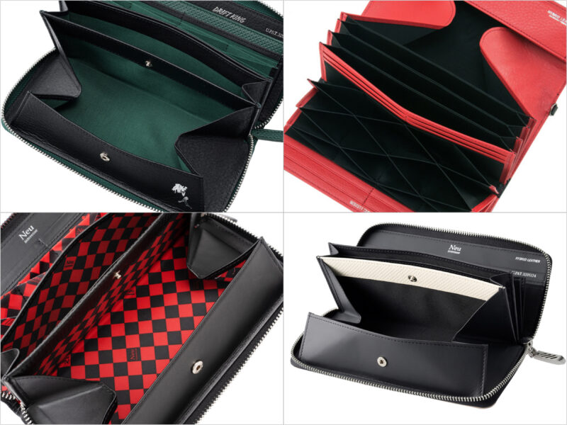 ギャルソンハニーセル長財布（ラウンドファスナー束入れ）シリーズの各部