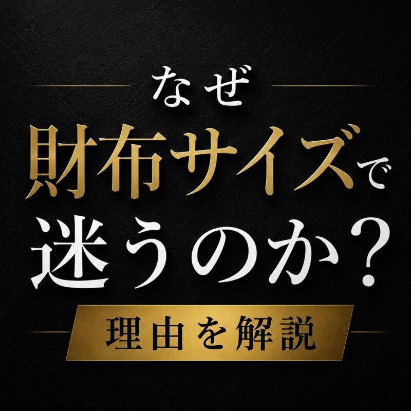 なぜ財布サイズで迷うのか？理由を解説