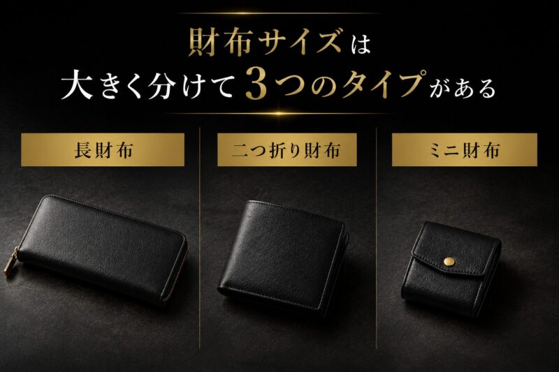 財布サイズは大きく分けて3つのタイプがある