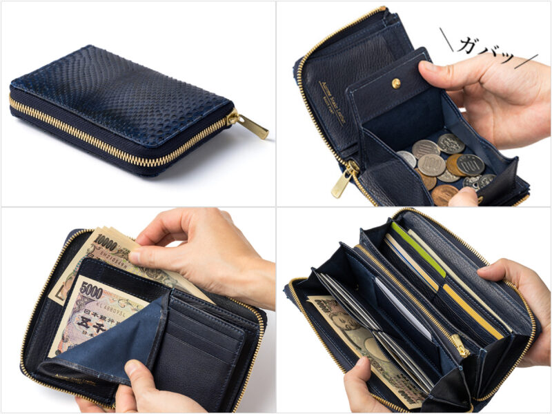 BAGGY PORT・藍染め 蛇革ウォレット各種