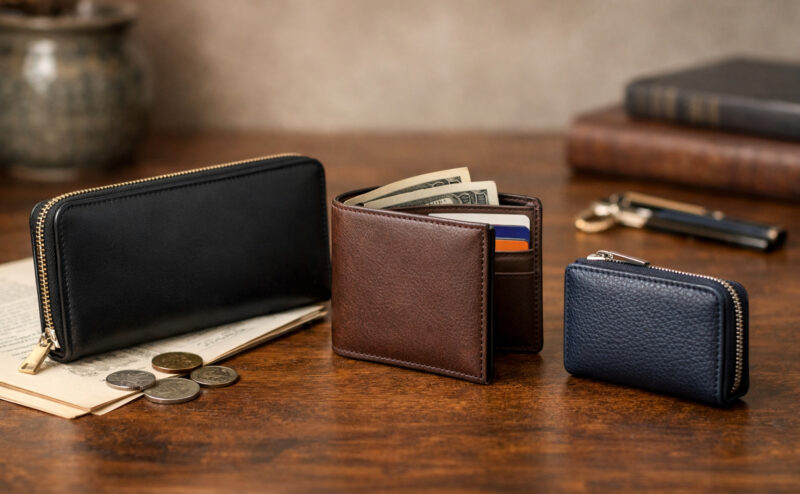 長財布と二つ折り財布とミニ財布