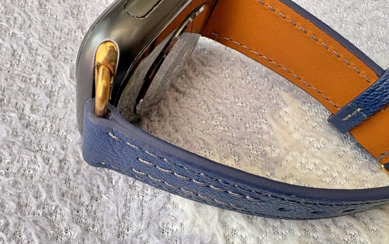 シェーブルレザーのAppleWatchバンドのコバ部分