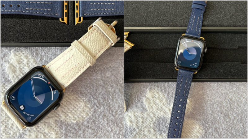 カーフレザーとシェーブルレザーの各AppleWatchバンド