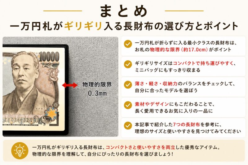 まとめ｜一万円札がギリギリ入る長財布は「長財布は大きい」を変えてくれる