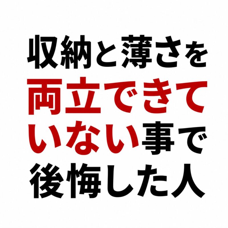 収納と薄さを両立できていない事で後悔した人