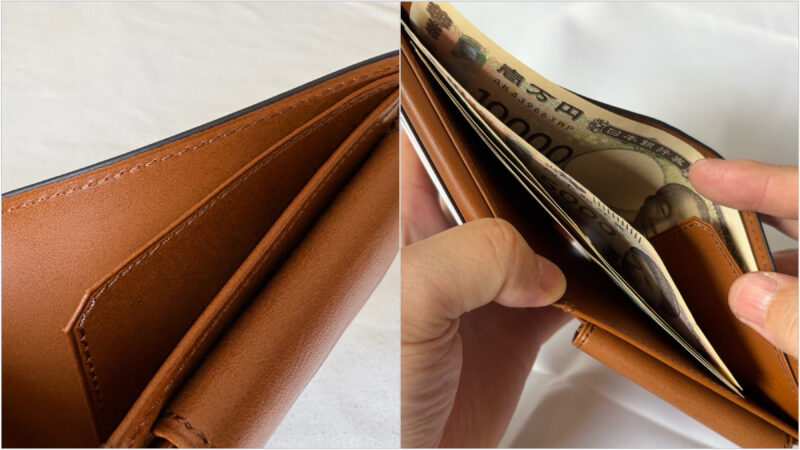 お札の種類分け収納ができるYPF136 二つ折り財布